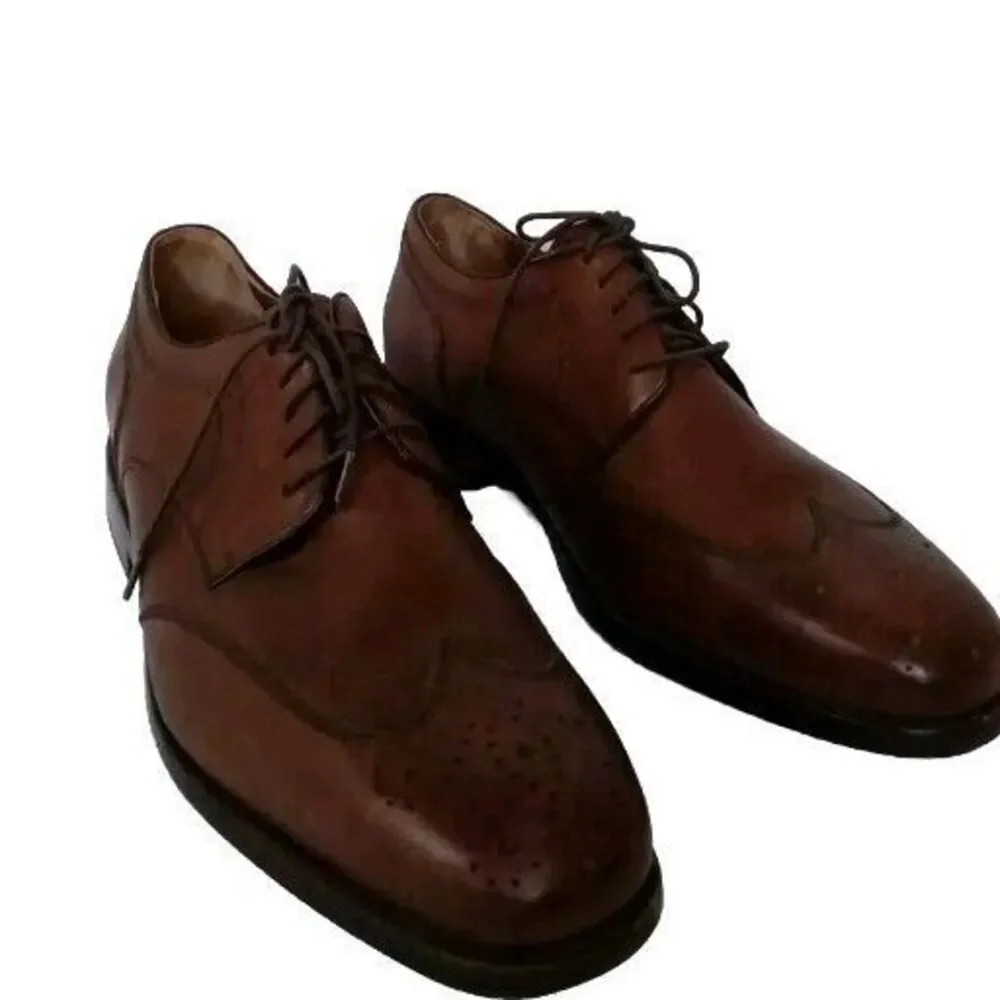 Classic Brown‎ Leather Wingtip Derby Dress Shoes Brogue Oxford Business Formal